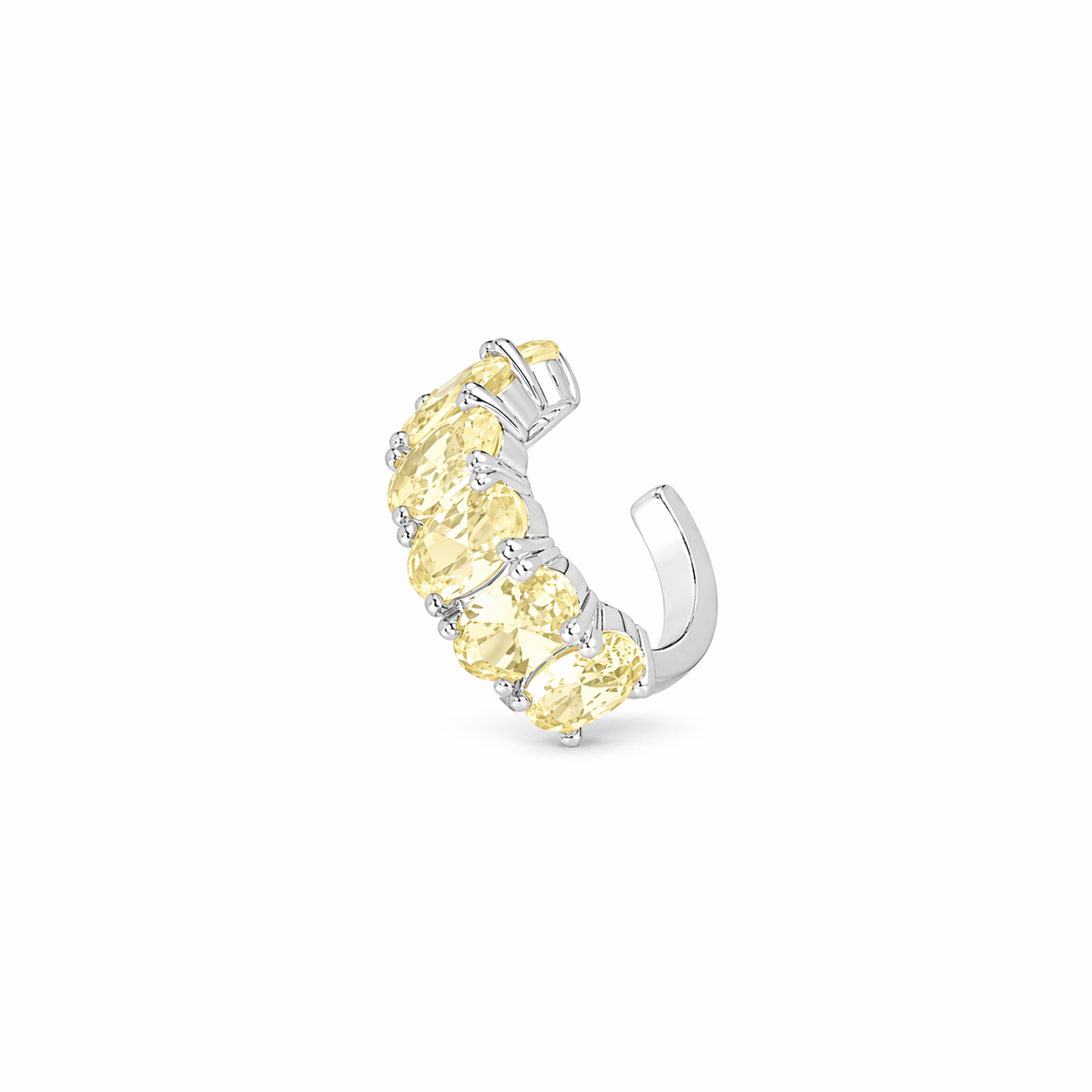 Piercing fake Aisha zircônias fancy yellow ródio branco