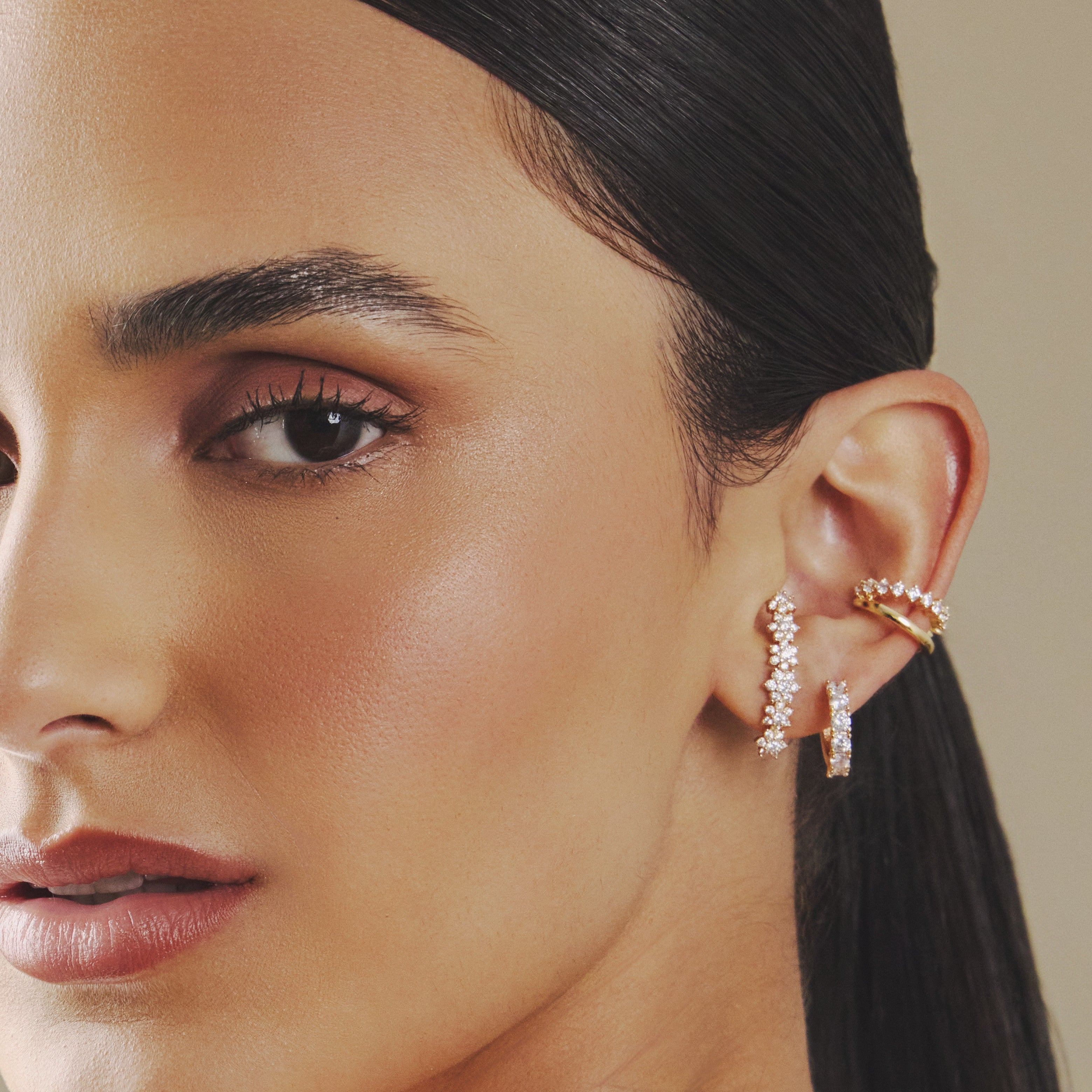 Piercing fake Celeste zircônias brancas ouro - foto 2