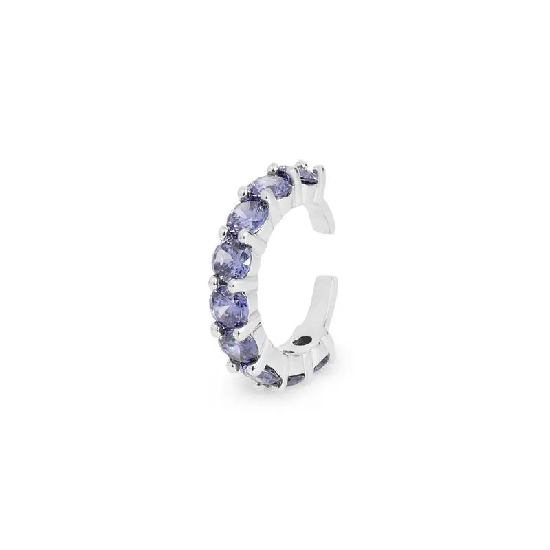 Piercing fake Sandy zircônias tanzanita ródio branco