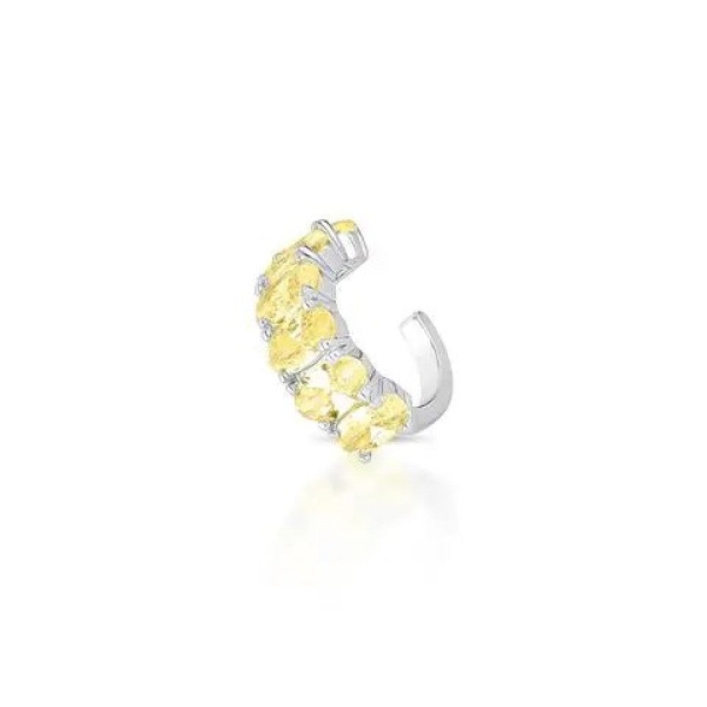 Piercing fake Aisha zircônias fancy yellow ródio branco