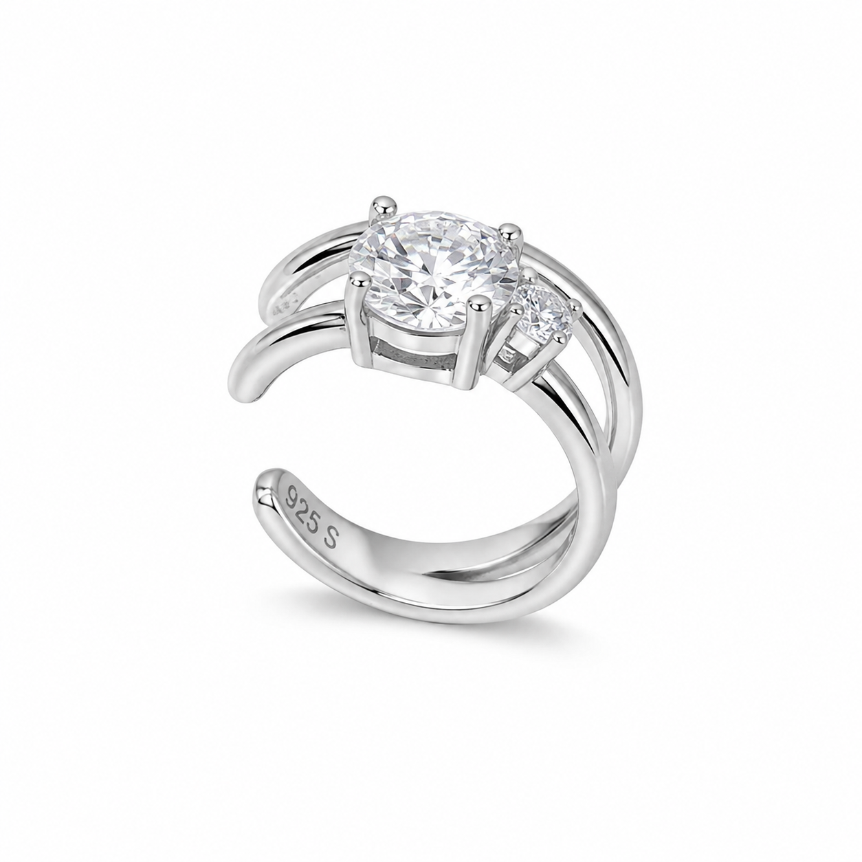 Piercing fake Brigitte moissanite 0.5ct prata 925