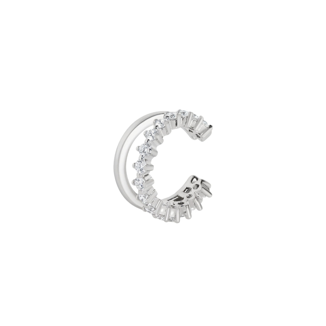 Piercing fake Celeste zircônias brancas ródio branco