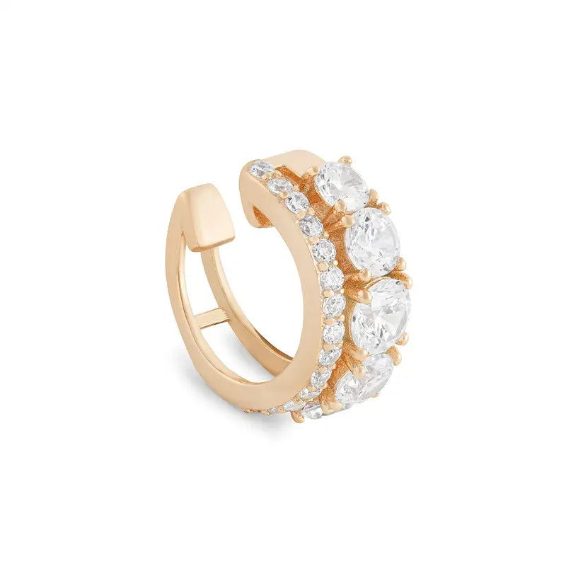Piercing fake Maldivas zircônia branca prata 925 banho ouro