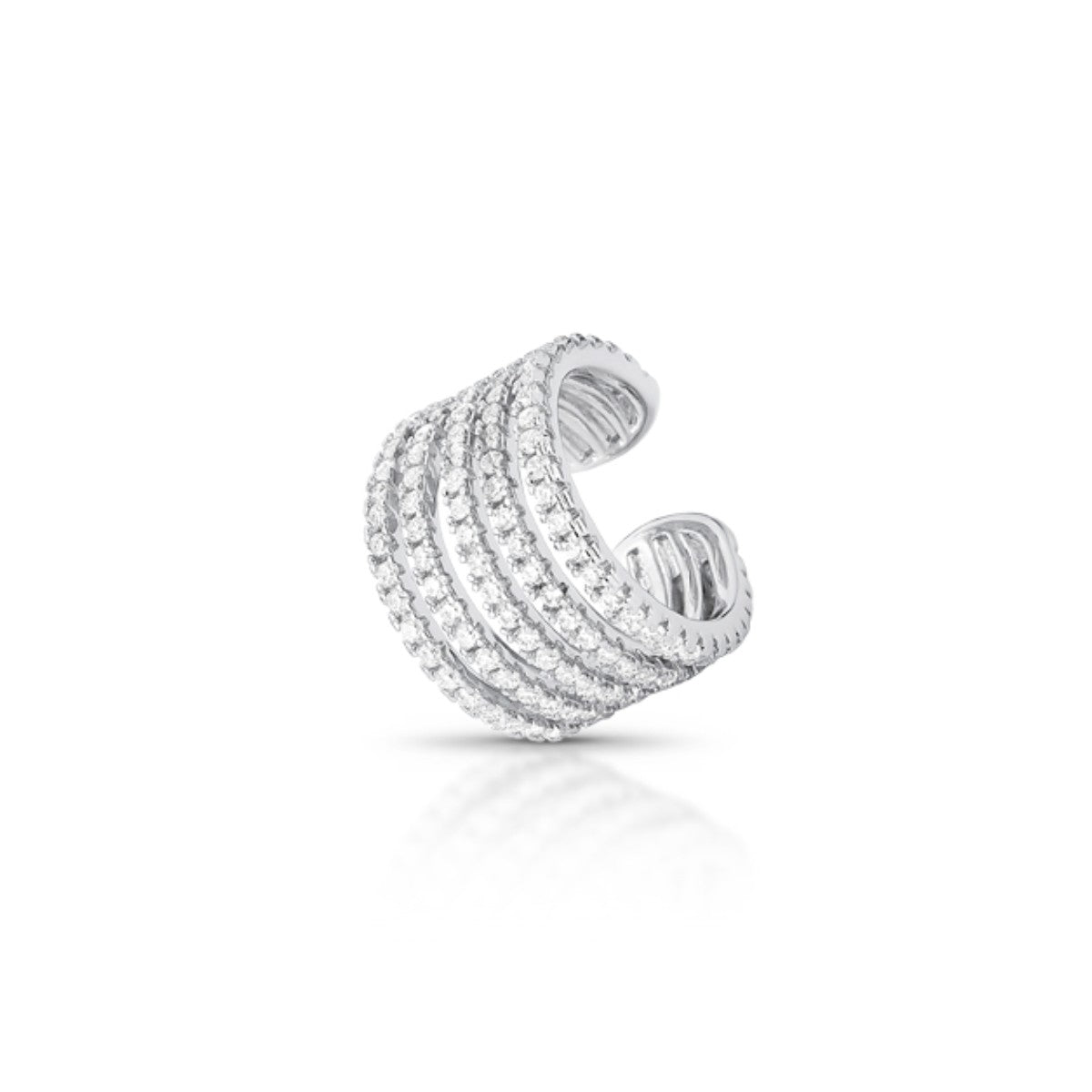 Piercing fake Piper cinco fileiras zircônias brancas ródio branco