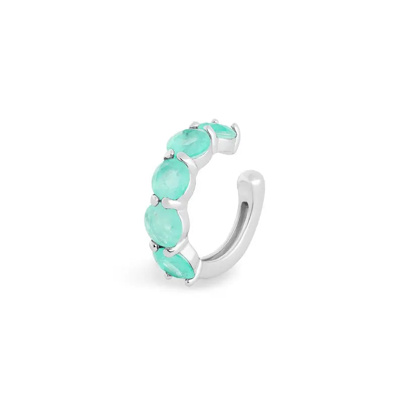 Piercing fake Tulum esmeralda colombiana fusion prata 925