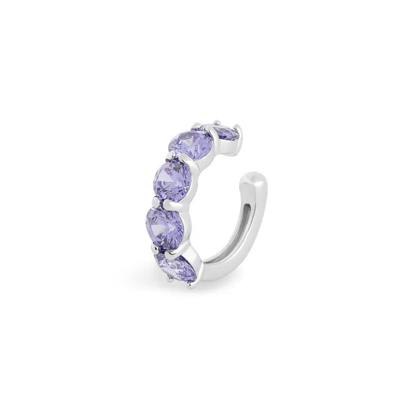 Piercing fake Tulum zircônia tanzanita prata 925