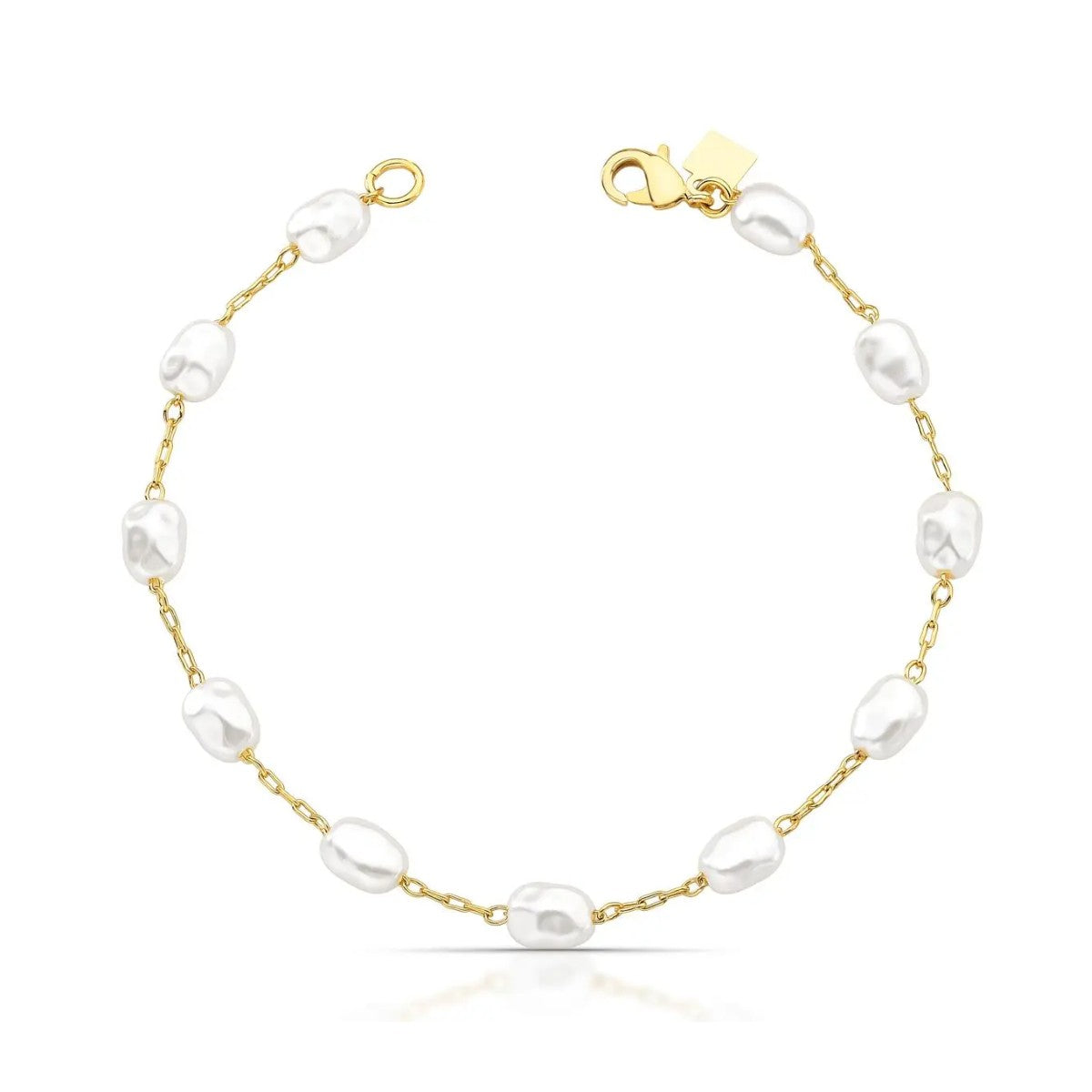 Pulseira Dot pérola barroca shell ouro