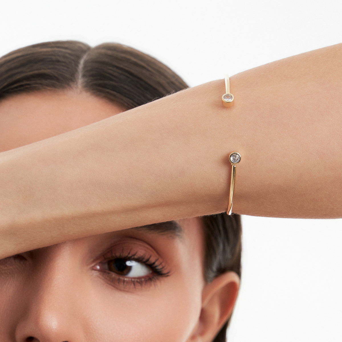 Pulseira bracelete Lexi zircônias brancas ouro