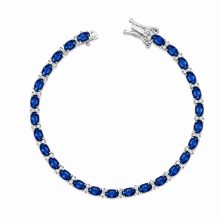 Pulseira riviera Laura zircônias azul safira ródio branco