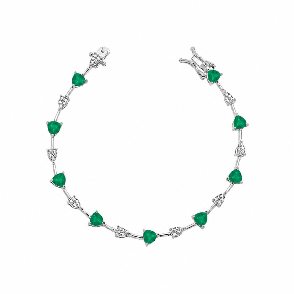 Pulseira riviera Lia esmeralda fusion ródio branco