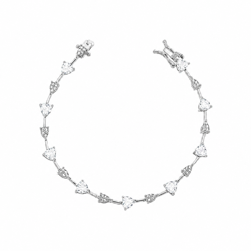 Pulseira riviera Lia zircônias brancas ródio branco