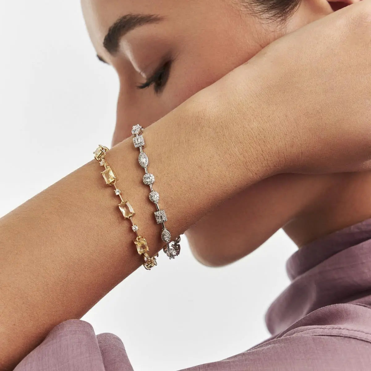 Pulseira riviera Signature zircônias brancas ródio branco