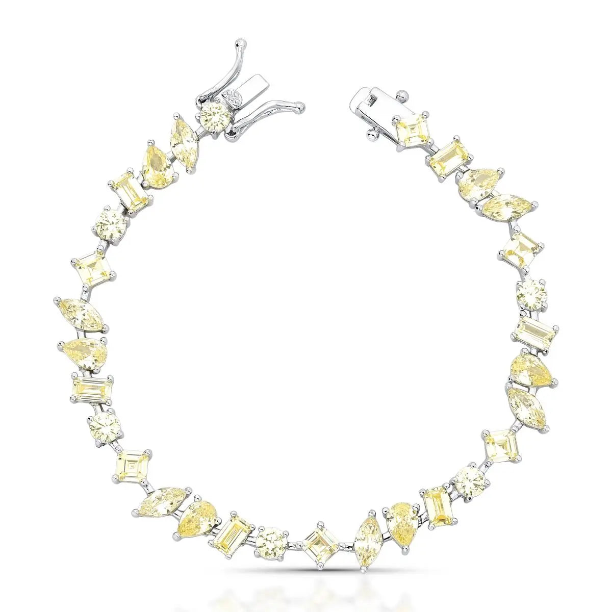 Pulseira riviera Allure zircônias fancy yellow ródio branco