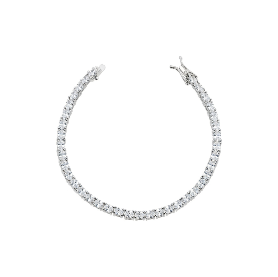 Pulseira riviera Dollie zircônias brancas ródio branco