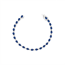 Pulseira riviera Eva zircônias azul safira ródio branco
