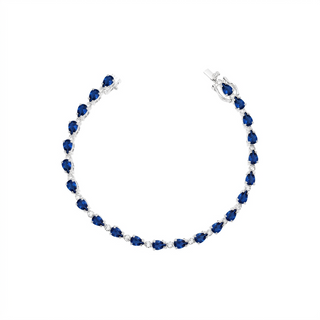 Pulseira riviera Eva zircônias azul safira ródio branco