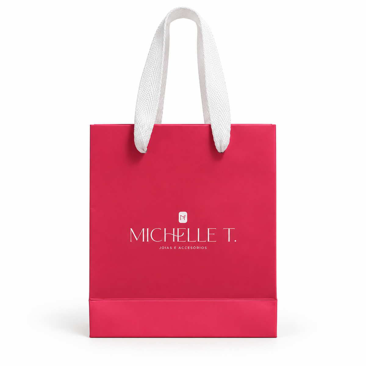 Sacola de presente Michelle T. rosa